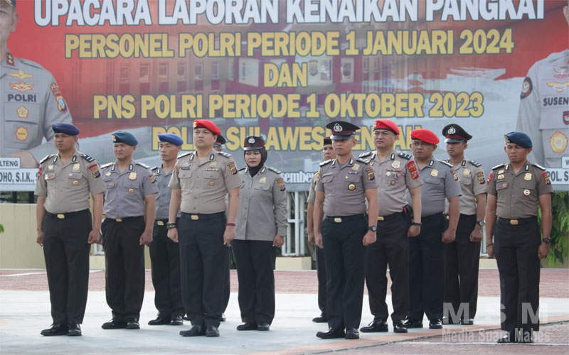 Personel Polda Sulteng Naik Pangkat Di Penghujung Tahun